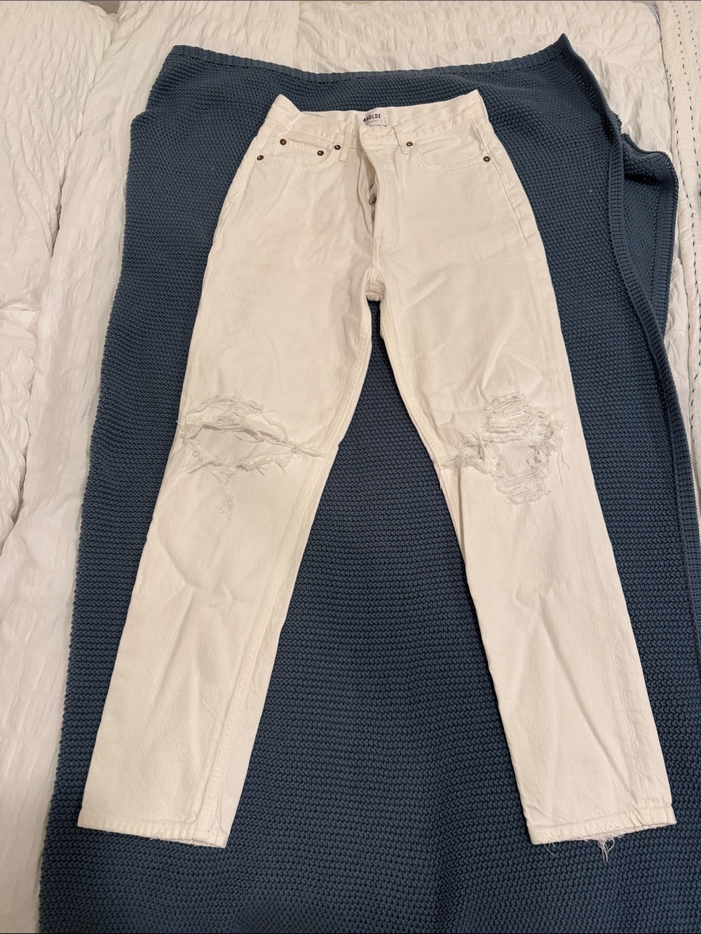 AGOLDE Fen High Rise Relaxed Taper jean in a white wash